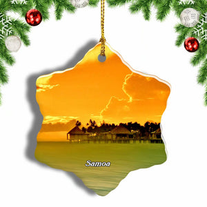 Samoa Christmas Ornament 3 Inches Snow