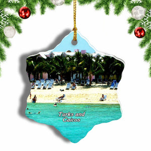 Turks and Caicos Providenciales Christmas Ornament 3 Inches Snow