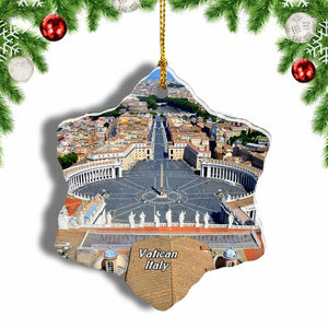 Italy Rome Vatican San Pietro Christmas Ornament 3 Inches Snow