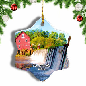 USA America Airborne and Special Operations Museum Fayetteville Christmas Ornament 3 Inches Snow