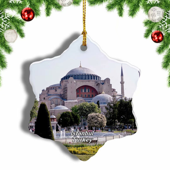 Turkey Hagia Sophia Church Istanbul Christmas Ornament 3 Inches Snow