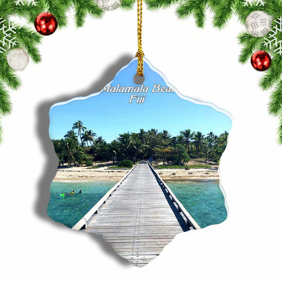 Fiji Malamala Beach Christmas Ornament 3 Inches Snow