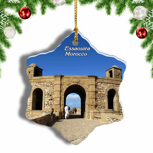 Morocco Essaouira Castle Christmas Ornament 3 Inches Snow