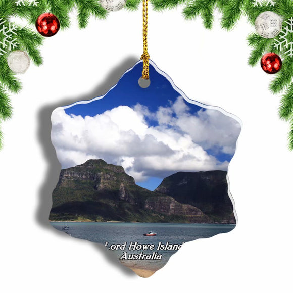 Australia Lord Howe Island Christmas Ornament 3 Inches Snow