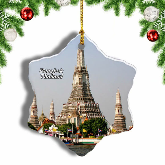 Thailand Wat Arun Bangkok Christmas Ornament 3 Inches Snow