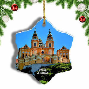 Austria Pin Melk Wachau Christmas Ornament 3 Inches Snow