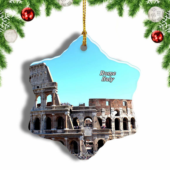 Italy Colosseum Rome Christmas Ornament 3 Inches Snow