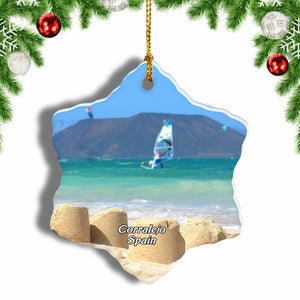 Spain Corralejo Christmas Ornament 3 Inches Snow