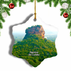 Sri Lanka Pidurangala Rock Sigiriya Christmas Ornament 3 Inches Snow