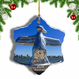 Australia Elizabeth Quay Perth Christmas Ornament 3 Inches Snow