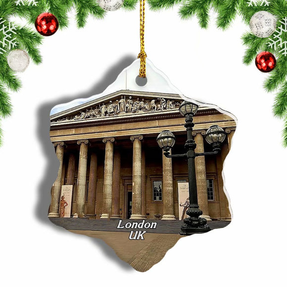 UK England The British Museum London Christmas Ornament 3 Inches Snow