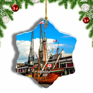 UK England Brunel's ss Great Britain Bristol Christmas Ornament 3 Inches Snow