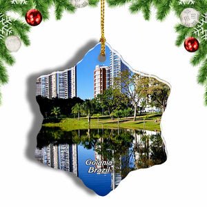 Brazil Flamboyant Park Goiania Christmas Ornament 3 Inches Snow