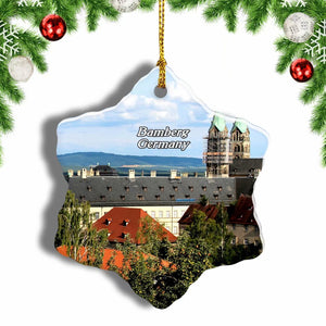 Germany Bamberg Old Town Christmas Ornament 3 Inches Snow