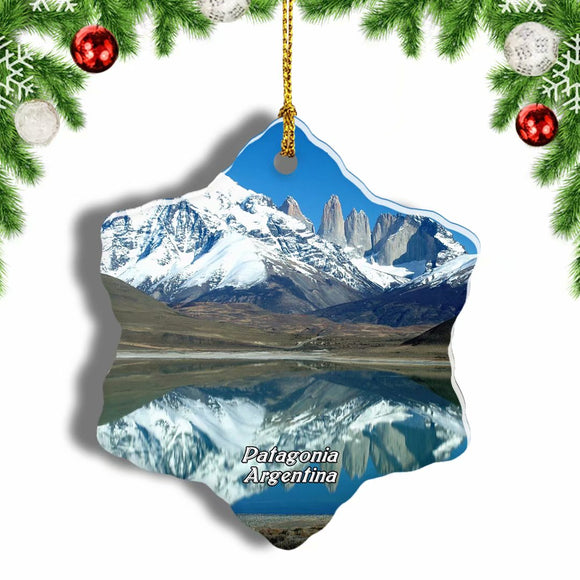 Monte Fitz Roy Patagonia Argentina Christmas Ornament 3 Inches Snow