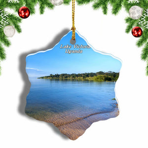 Uganda Lake Victoria Christmas Ornament 3 Inches Snow