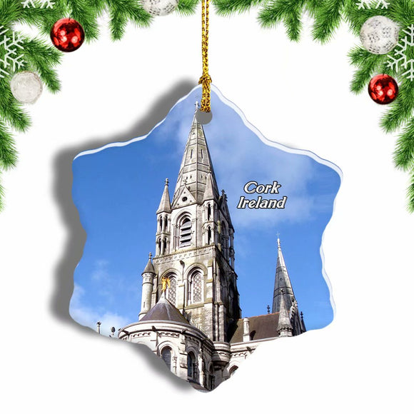 Ireland Saint Fin Barre's Cathedral Cork Christmas Ornament 3 Inches Snow