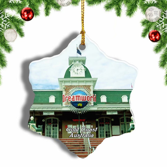 Australia Dreamworld Gold Coast Christmas Ornament 3 Inches Snow