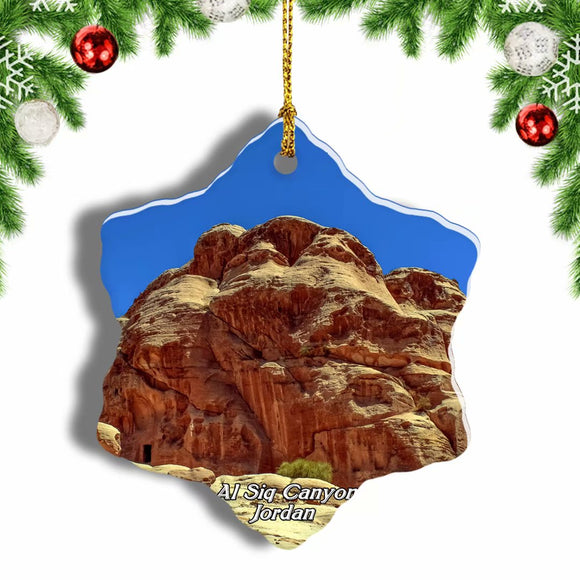 Jordan Al Siq Canyon Christmas Ornament 3 Inches Snow