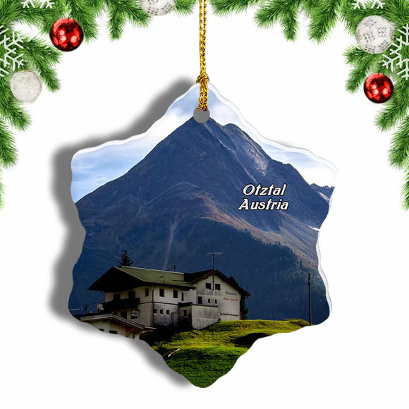 Austria Hohlkugel Otztal Tyrol Christmas Ornament 3 Inches Snow