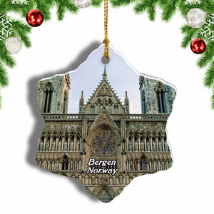 Norway Nidaros Cathedral Trondheim Christmas Ornament 3 Inches Snow