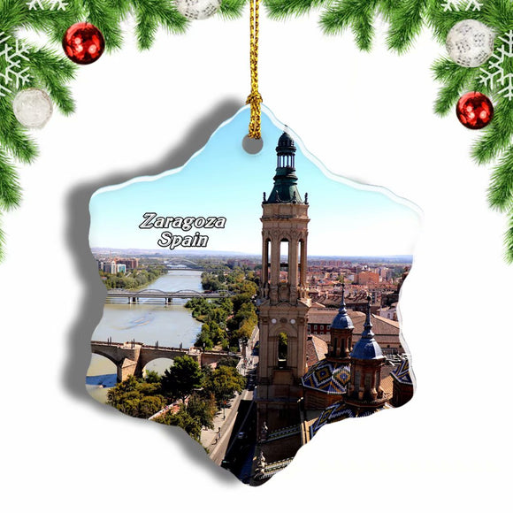 Spain Pilar Cathedral Zaragoza Christmas Ornament 3 Inches Snow