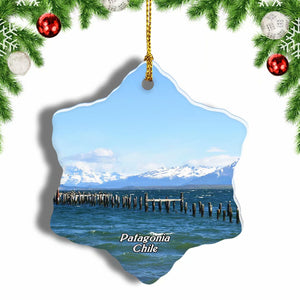 Puerto Natales Patagonia Chile Christmas Ornament 3 Inches Snow