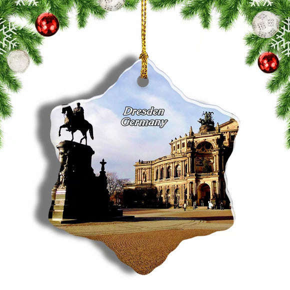 Germany Semper Opera House Dresden Christmas Ornament 3 Inches Snow