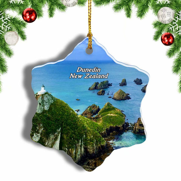 New Zealand Nugget Point Christmas Ornament 3 Inches Snow