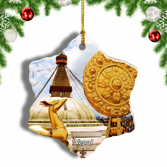 Nepal Christmas Ornament 3 Inches Snow