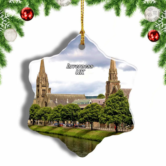 UK England Inverness Christmas Ornament 3 Inches Snow