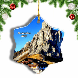 Passo Giau Dolomites Italy Christmas Ornament 3 Inches Snow