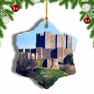 UK England Dover Castle Christmas Ornament 3 Inches Snow