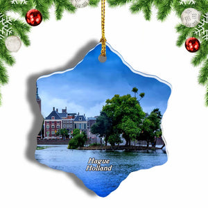 Netherlands Holland The Hague Holland Binnenhof Christmas Ornament 3 Inches Snow