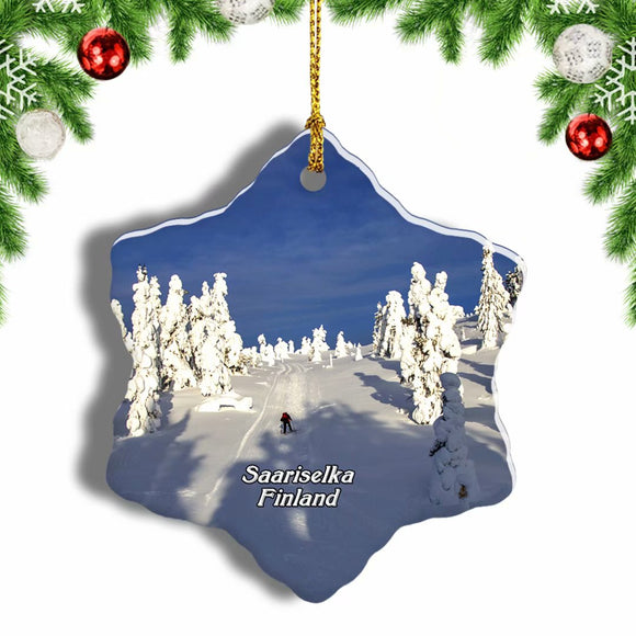 Finland Urho Kekkonen National Park Saariselka Christmas Ornament 3 Inches Snow