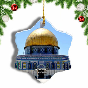 Israel The Dome of the Rock Jerusalem Christmas Ornament 3 Inches Snow