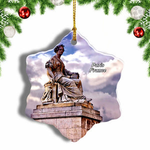 Paris Abundantia France Christmas Ornament 3 Inches Snow