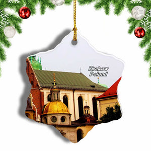 Poland Wawel Royal Castle Krakow Christmas Ornament 3 Inches Snow