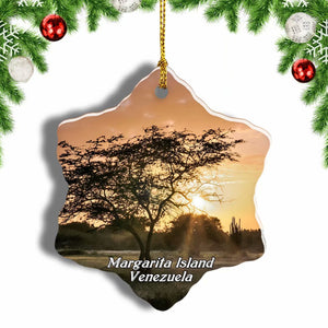 Venezuela Margarita Juan Griego Nueva Esparta Christmas Ornament 3 Inches Snow