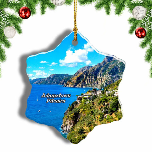 Adamstown Pitcairn UK Christmas Ornament 3 Inches Snow