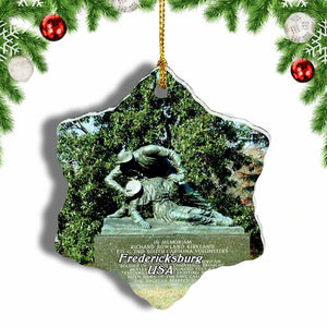 USA America Fredericksburg and Spotsylvania National Military Park Christmas Ornament 3 Inches Snow