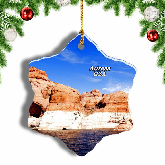 USA America Lake Powell Arizona Christmas Ornament 3 Inches Snow