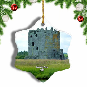 UK England Threave Castle  Douglas Christmas Ornament 3 Inches Snow