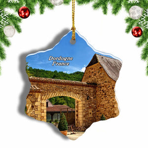 France Dordogne Christmas Ornament 3 Inches Snow