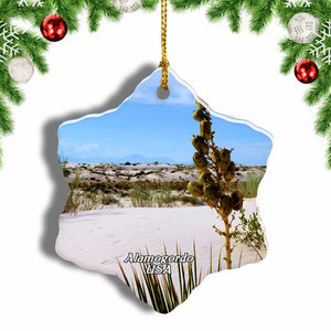 America USA Desert Alamogordo Christmas Ornament 3 Inches Snow