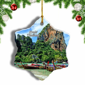 Thailand Railay Beach Krabi Christmas Ornament 3 Inches Snow