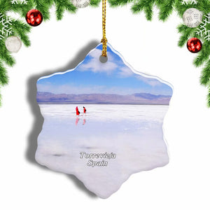 Spain Salt Lake Torrevieja Christmas Ornament 3 Inches Snow