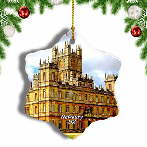 UK England Highclere Castle Newbury Christmas Ornament 3 Inches Snow