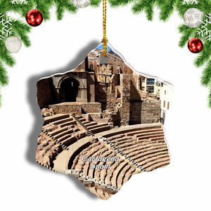 Spain Roman theatre Cartagena Christmas Ornament 3 Inches Snow