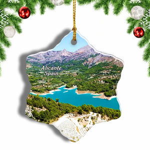 Spain Guadalest Valley Alicante Christmas Ornament 3 Inches Snow